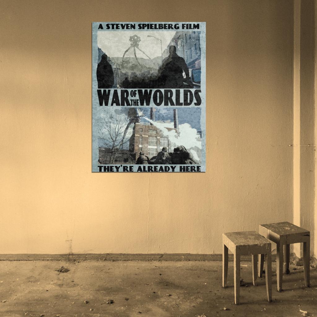 War of the Worlds 2005 Movie Art Vintage Painting Tripod Print Poster