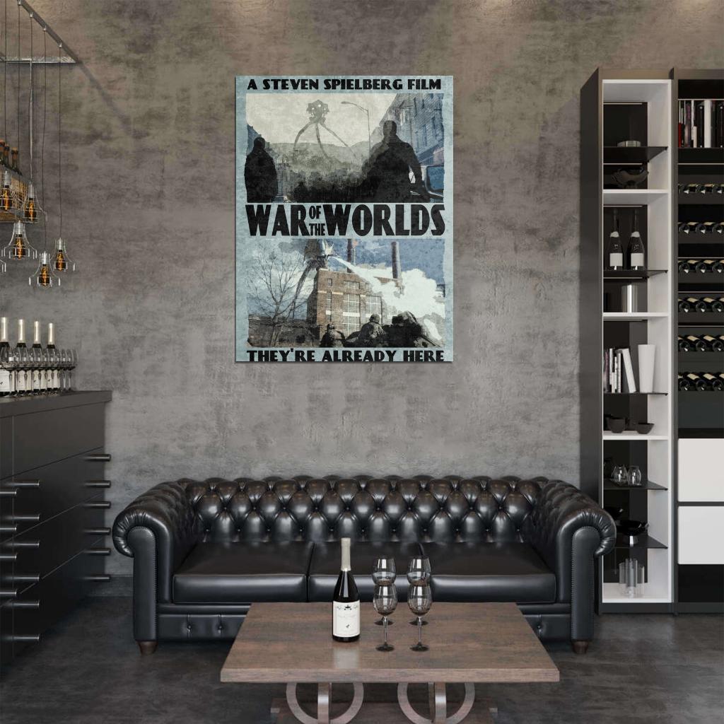 War of the Worlds 2005 Movie Art Vintage Painting Tripod Print Poster