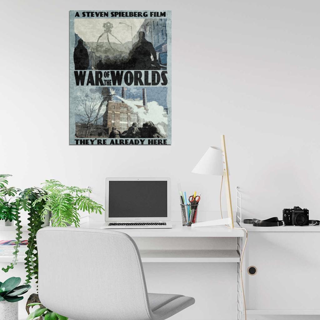 War of the Worlds 2005 Movie Art Vintage Painting Tripod Print Poster