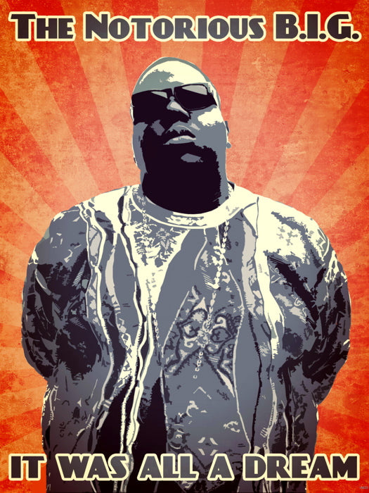 The Notorious B.I.G. Rapper Biggie Smalls Rap Hip-Hop BIG Vintage Art Print Poster