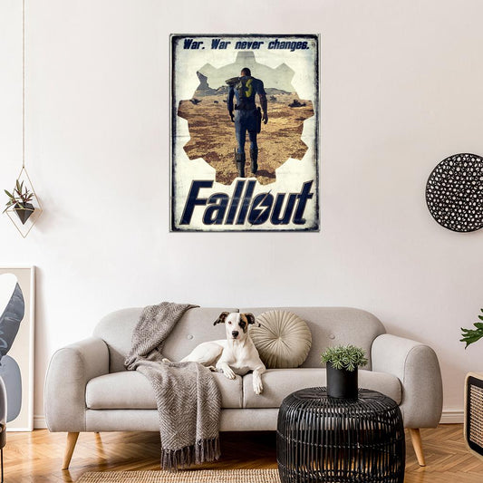 WAR NEVER CHANGES Vault Dweller Fallout Desert Wasteland Print Poster - xonomax