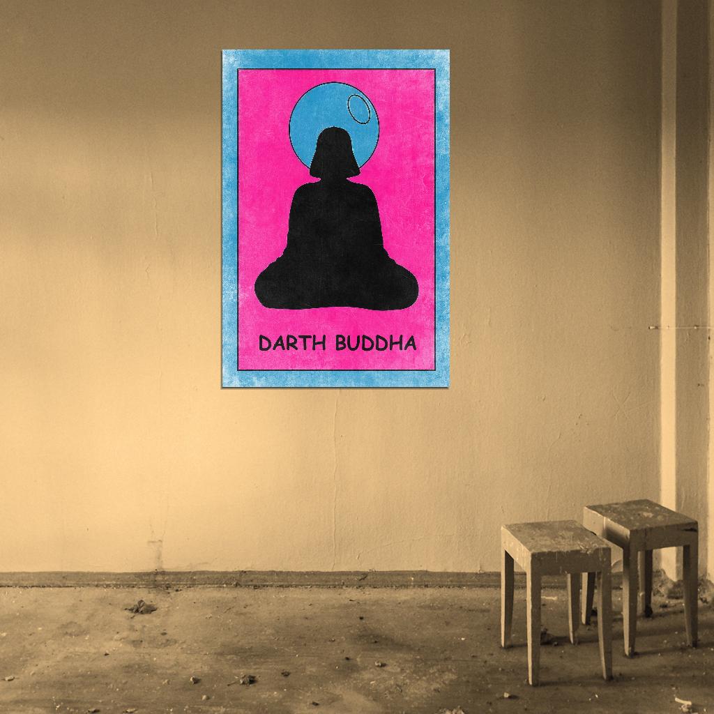 Darth Buddha Morty Cartoon Pop Art Wall Print Poster