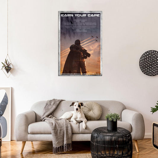 Helldivers 2 Game War Propaganda Vintage Retro Art Room - xonomax