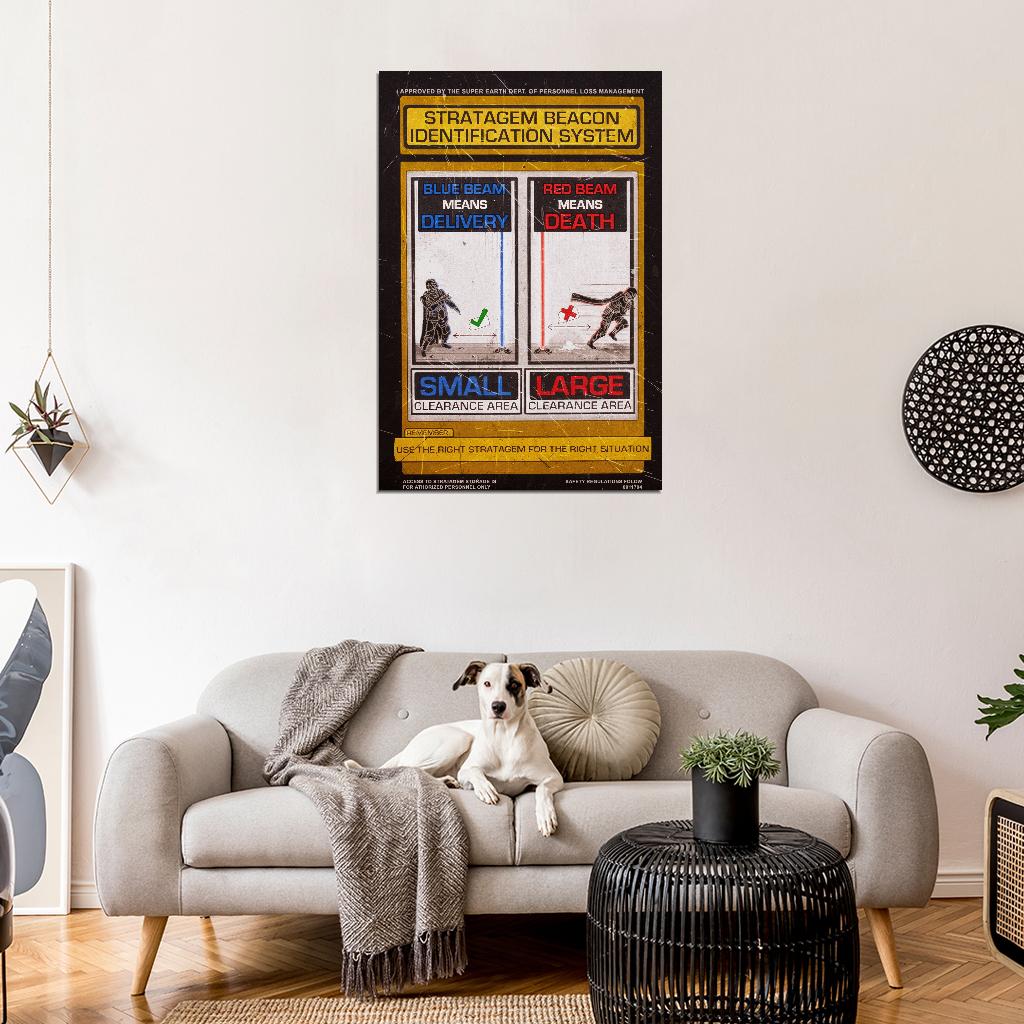 Helldivers 2 Game Stratagem Training Sign War Propaganda Vintage Retro Art Room - xonomax