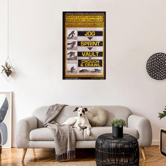 Helldivers 2 Game Training Sign Warning War Propaganda Vintage Retro Art Room - xonomax