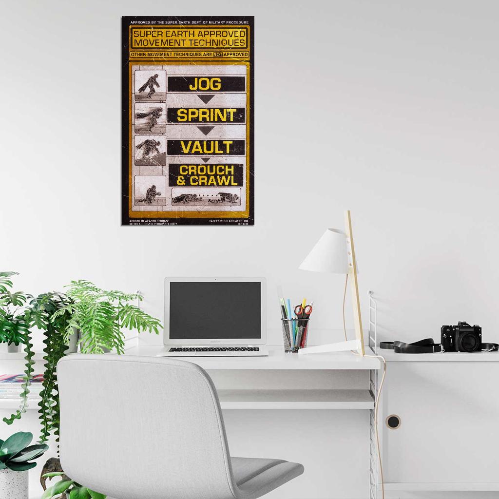 Helldivers 2 Game Training Sign Warning War Propaganda Vintage Retro Art Room