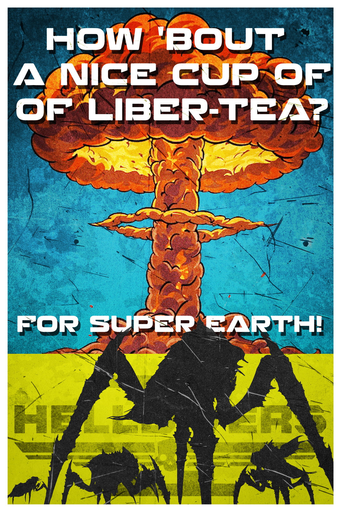 Helldivers 2 Game Nuclear Blast War Propaganda Vintage Retro Art Room