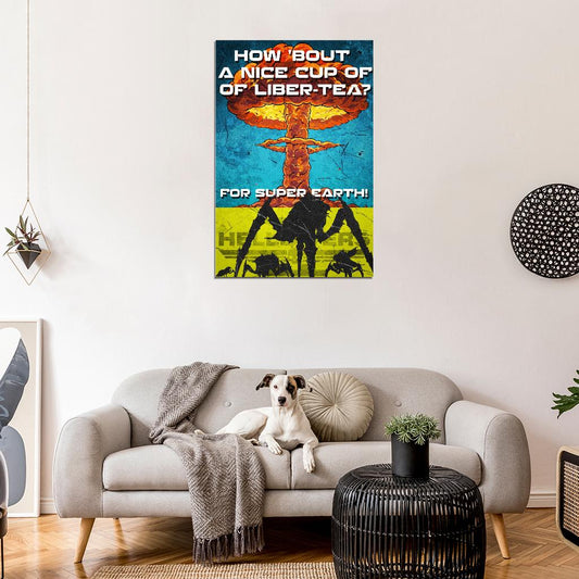 Helldivers 2 Game Nuclear Blast War Propaganda Vintage Retro Art Room - xonomax