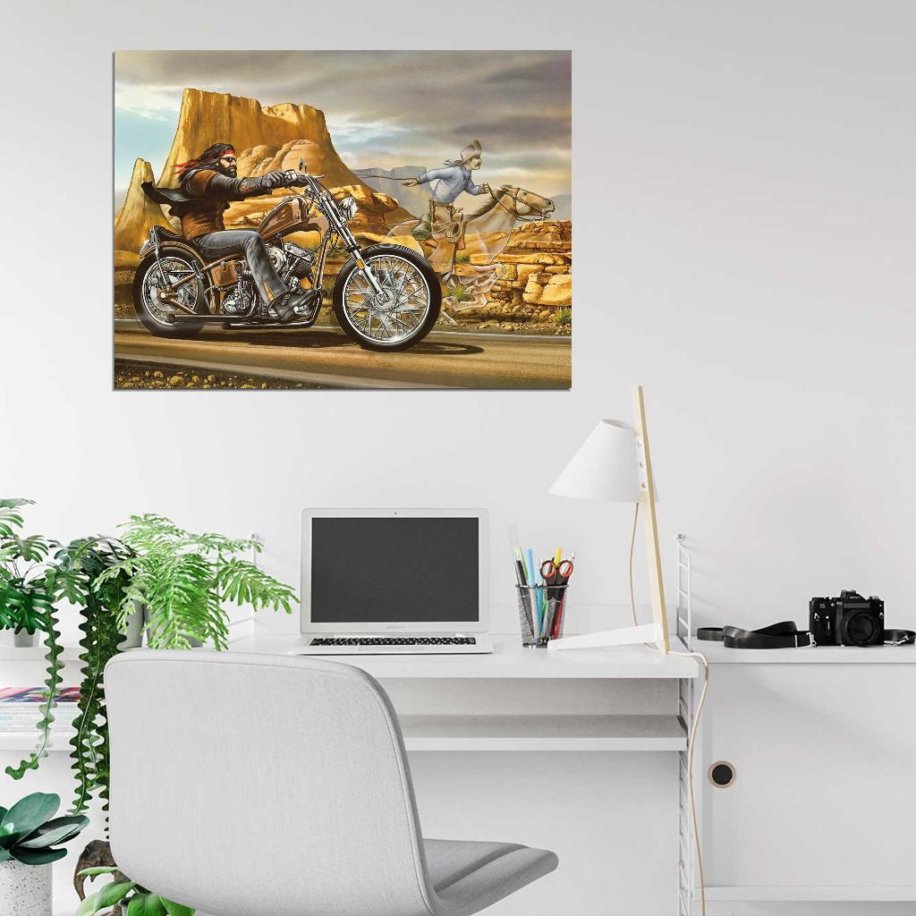 Ghost Rider David Mann Cult Biker Art Print Poster