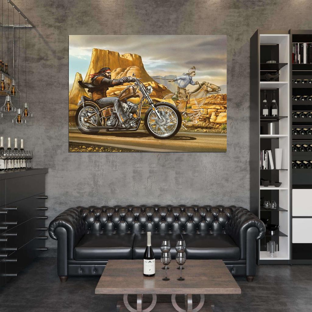 Ghost Rider David Mann Cult Biker Art Print Poster
