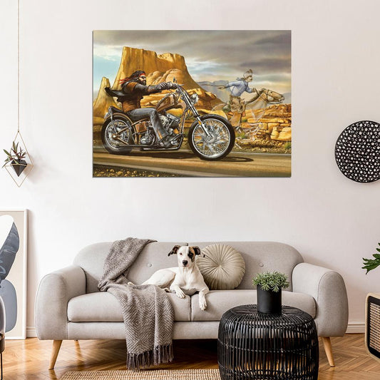 Ghost Rider David Mann Cult Biker Art Print Poster - xonomax