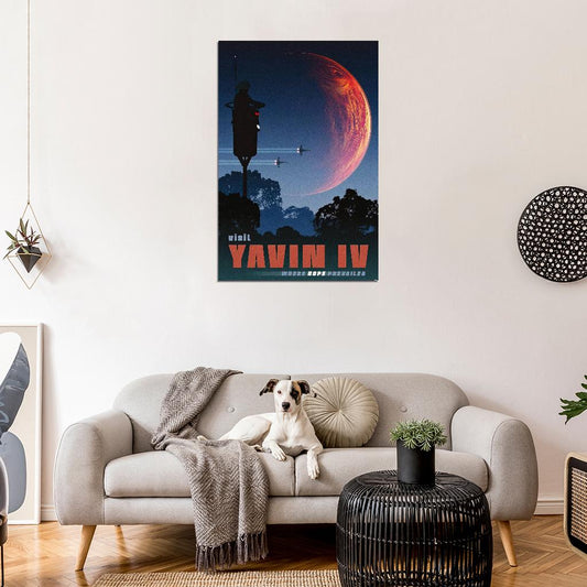 YAVIN IV 4 Moon Planet Star Wars Travel Vintage Retro War Wall Art Decor PRINT POSTER - xonomax