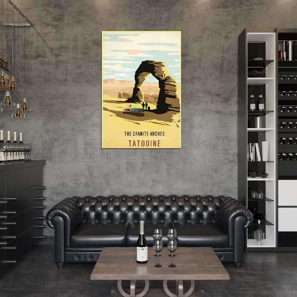 TATOOINE X-34 Landspeeder Desert Planet Star Wars Travel Vintage Retro War Wall Art Decor PRINT POSTER