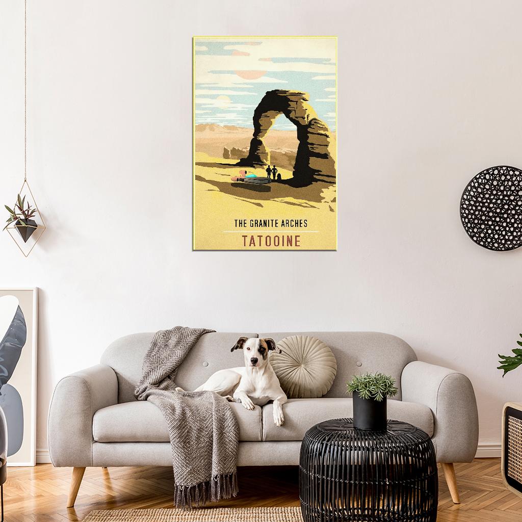 TATOOINE X-34 Landspeeder Desert Planet Star Wars Travel Vintage Retro War Wall Art Decor PRINT POSTER