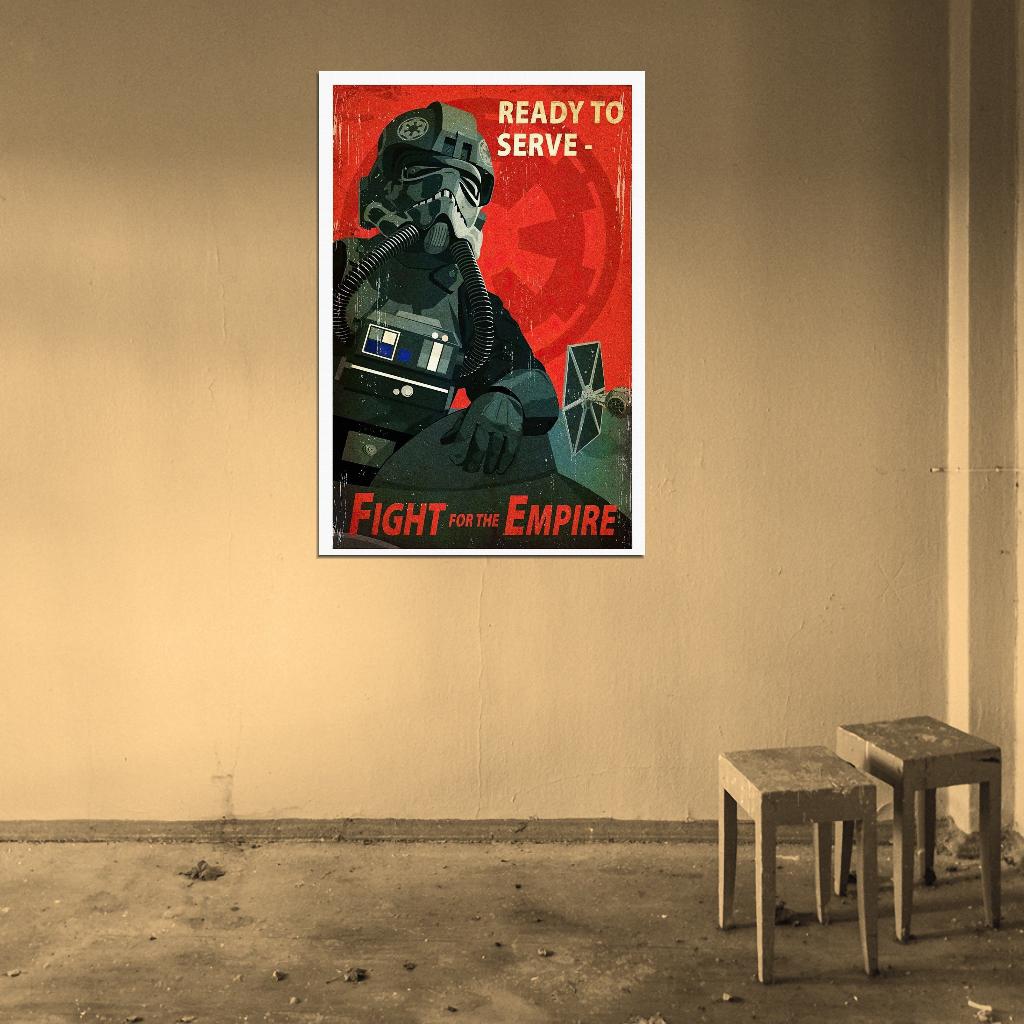 TIE Fighter Pilot Empire Imperial Navy Starfleet Star Wars Propaganda Vintage Retro Wall Art Decor PRINT POSTER