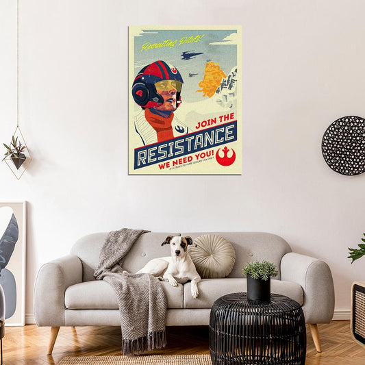 Join Rebel Alliance Recruitment Resistance Star Wars Propaganda Vintage Retro Wall Art Decor PRINT POSTER - xonomax
