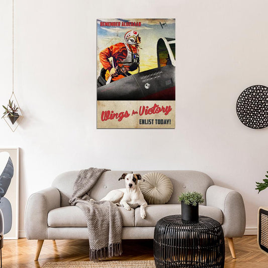 Enlist Today Wings for Victory Rebel Alliance Star Wars Propaganda Vintage Retro Wall Art Decor PRINT POSTER - xonomax