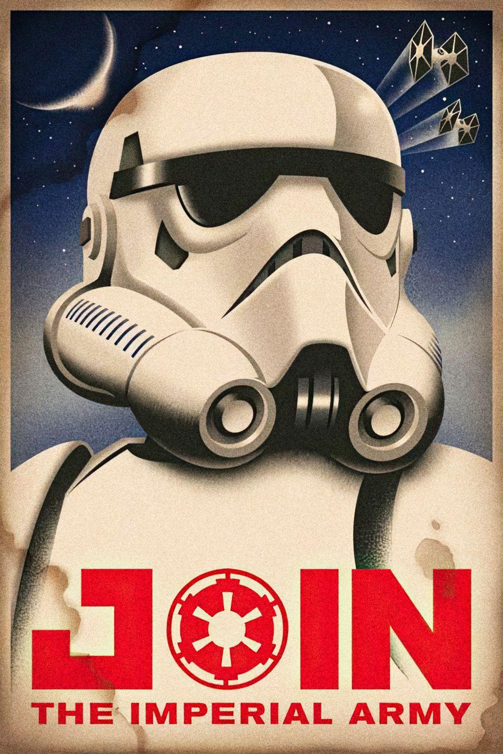 Join Imperial Army Stormtrooper ST Empire Star Wars Propaganda Vintage Retro Wall Art Decor PRINT POSTER - xonomax