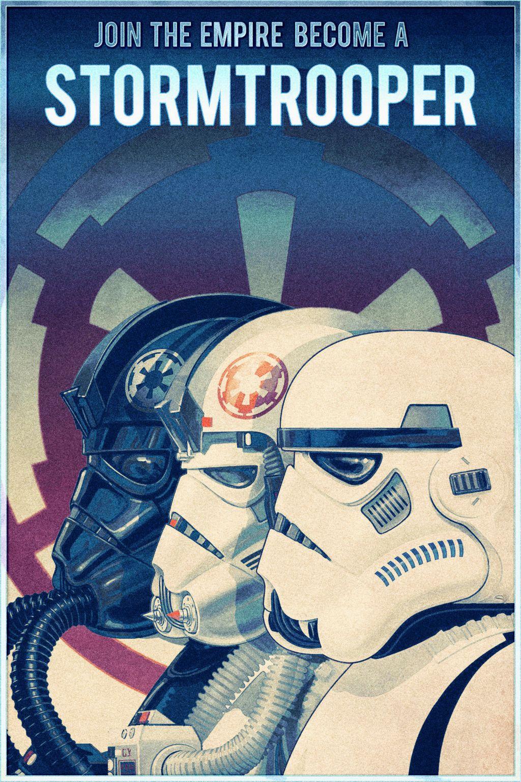 Join the Empire Stormtrooper Imperial Star Wars Propaganda Army Vintage Retro Wall Art Decor PRINT POSTER - xonomax