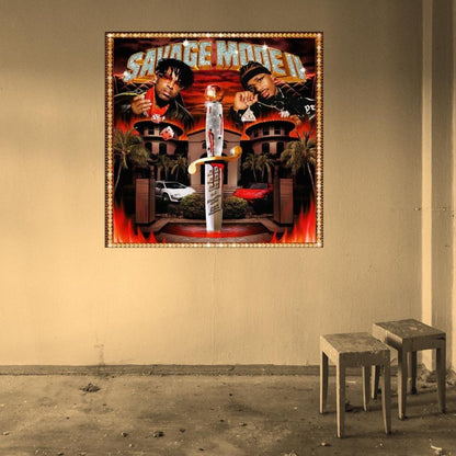21 Savage & Metro Boomin "SAVAGE MODE II" Cover Music Poster