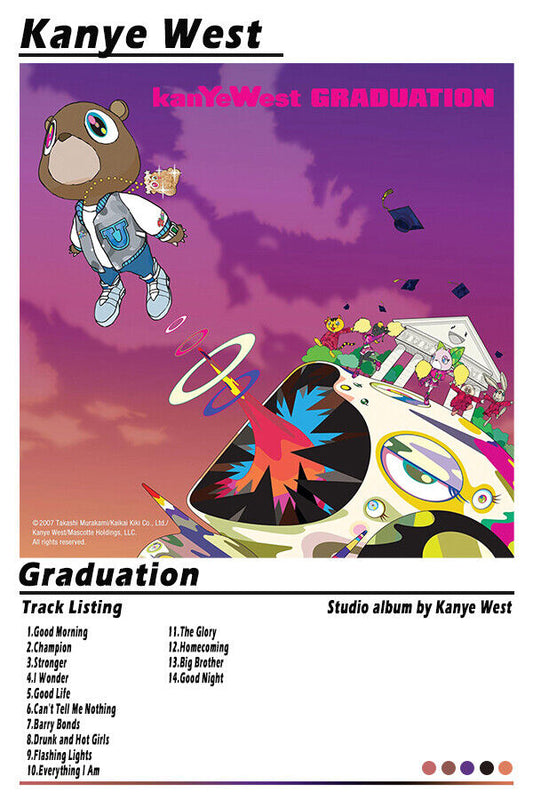 Kanye West "Graduation" Album Rap Cover Music Poster