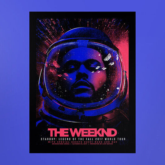 The weeknd Starboy: Legend of the Fall 2017 Tour Art Music Poster