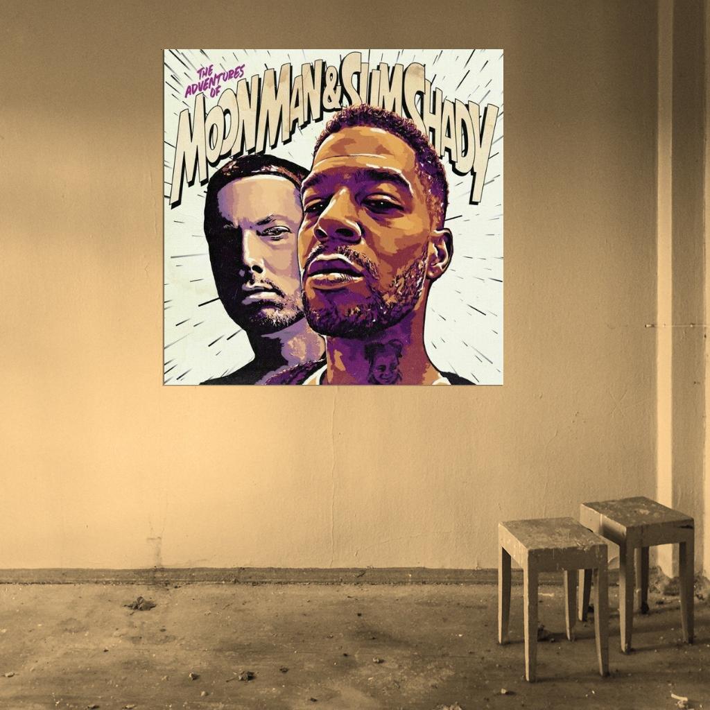 Kid Cudi & Eminem "The Adventures of Moon Man" Music Print Poster