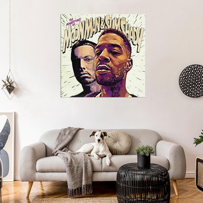 Kid Cudi & Eminem "The Adventures of Moon Man" Music Print Poster