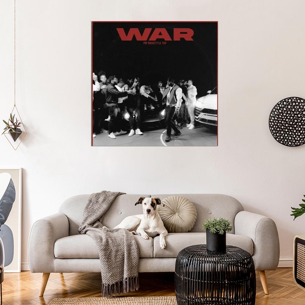 Pop Smoke "War feat. Lil Tjay" Album HD Cover Art Print Poster