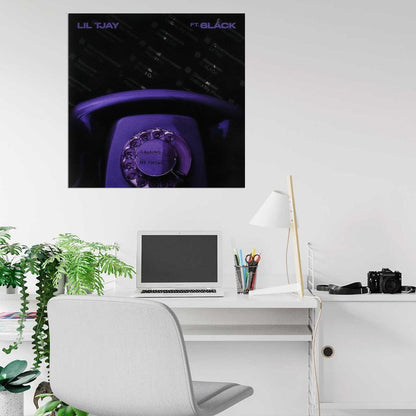 Lil Tjay & 6LACK "Calling My Phone" Album Cover Wall Print Poster