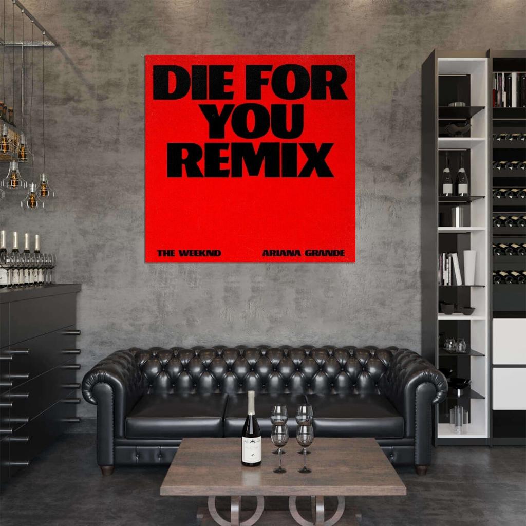 The Weeknd & Ariana Grande "Die For You" Cover Music Poster