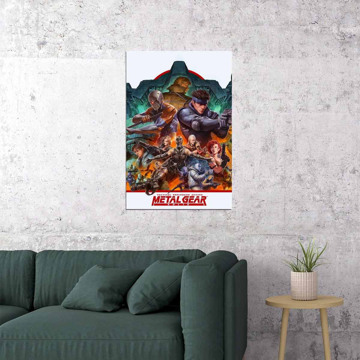 metal gear solid cement wall Metal Gear Solid Video Game Poster Gamer Wall Art