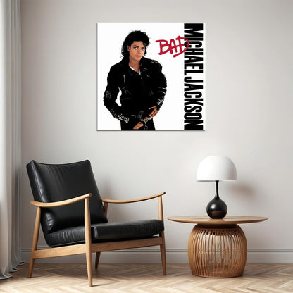 Michael Jackson Bad Album Cover Art Music Poster 90s 80s Pop Legend Wall Print