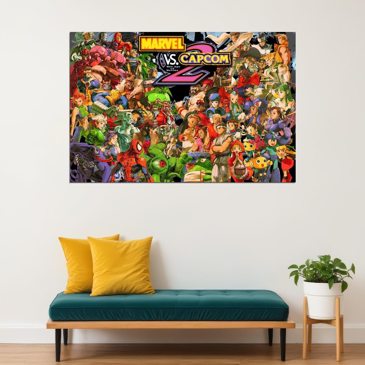 Marvel Vs. Capcom 2 Video Game Poster Gamer Wall Art