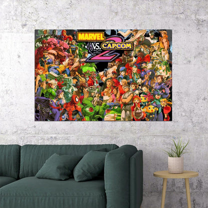 Marvel Vs. Capcom 2 Video Game Poster Gamer Wall Art