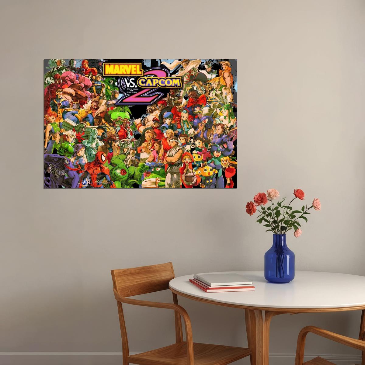 Marvel Vs. Capcom 2 Video Game Poster Gamer Wall Art