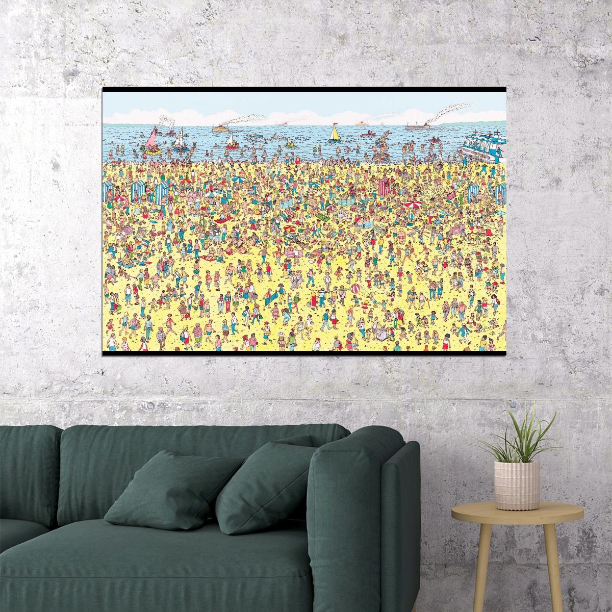 Where's Waldo Children's Illustration Kids Poster - xonomax