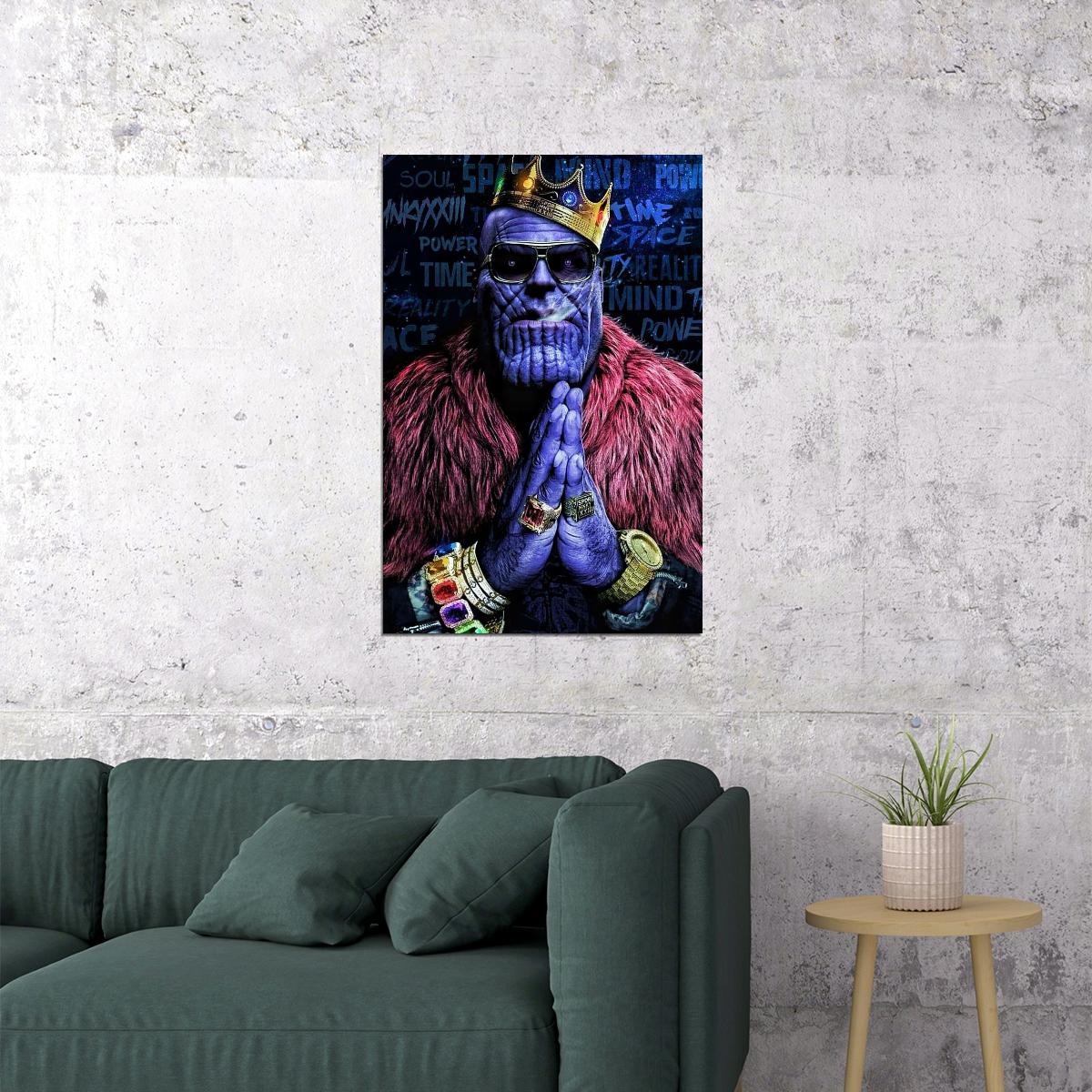 Thanos Marvel Movie Poster Iconic Supervillain Art Print