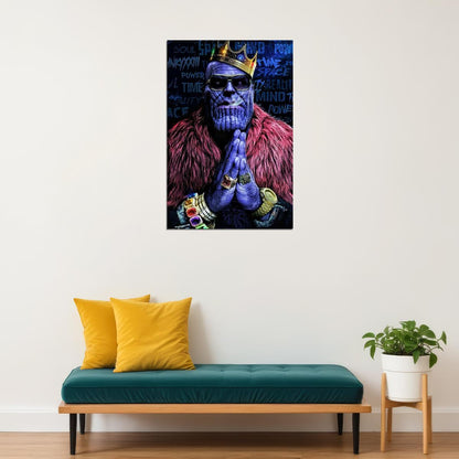 Thanos Marvel Movie Poster Iconic Supervillain Art Print