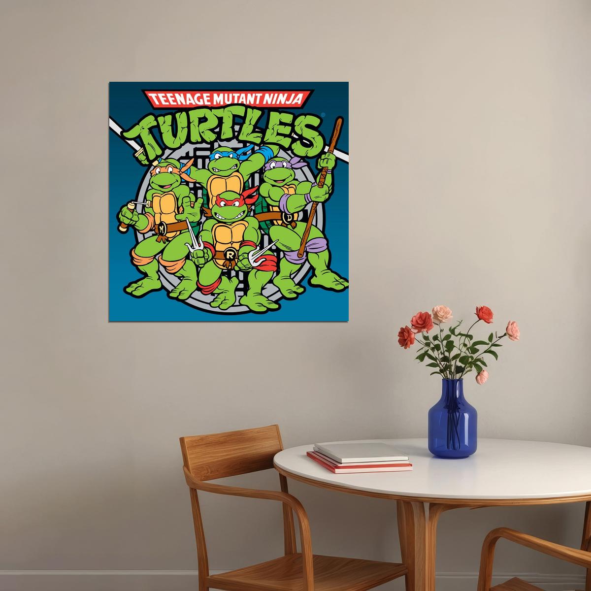 Teenage Mutant Ninja Turtles Tv Show Movie Poster Iconic Animated Heroes Wall Art - xonomax