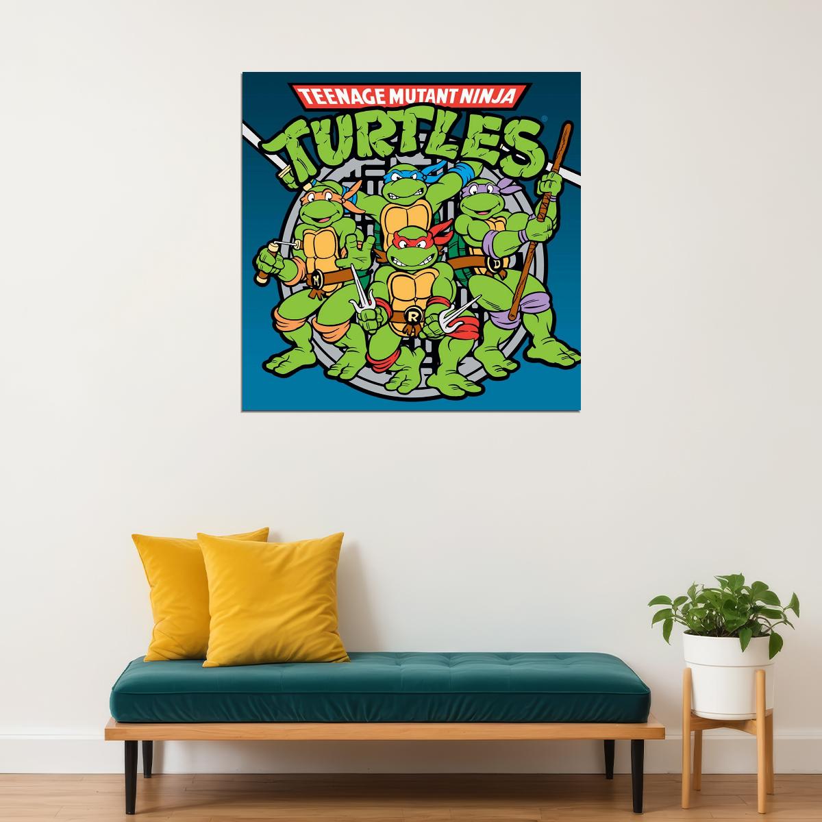 Teenage Mutant Ninja Turtles Tv Show Movie Poster Iconic Animated Heroes Wall Art - xonomax