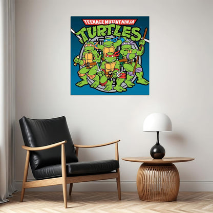 Teenage Mutant Ninja Turtles Tv Show Movie Poster Iconic Animated Heroes Wall Art - xonomax