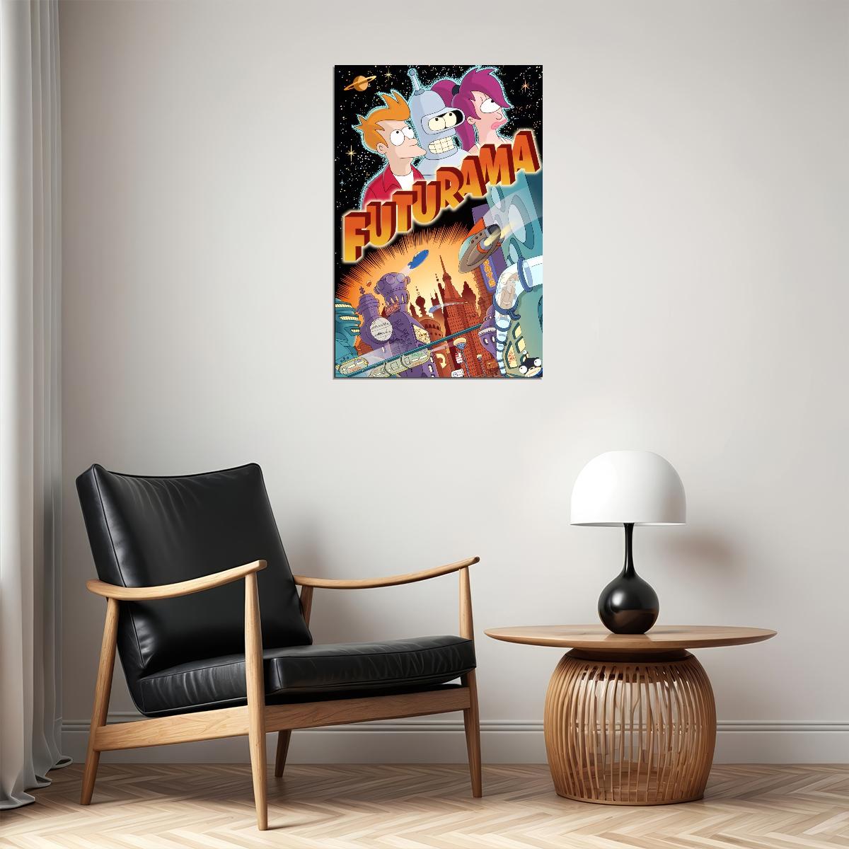 Futurama Animated Series Poster Comedy Sci-fi Wall Art Matt Groening Print