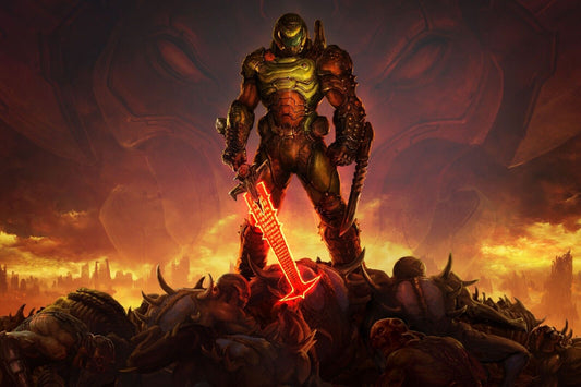 Doom Eternal Video Game Poster Action Shooter Wall Art Gaming Print