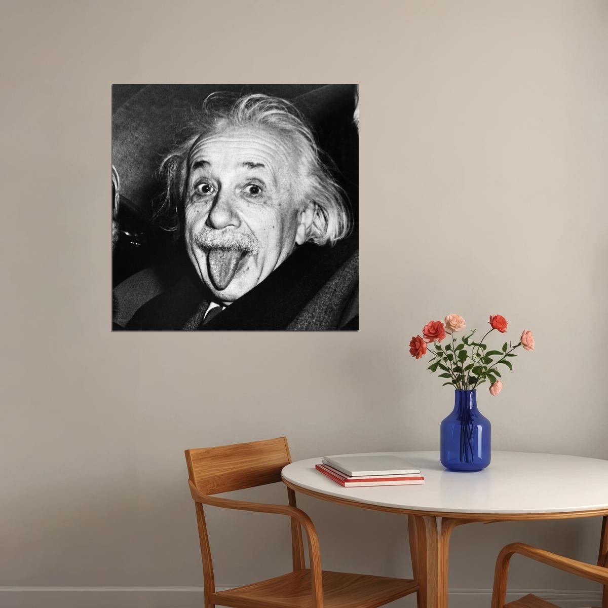 Albert Einstein Poster Theoretical Physicist Wall Art Science Icon Print