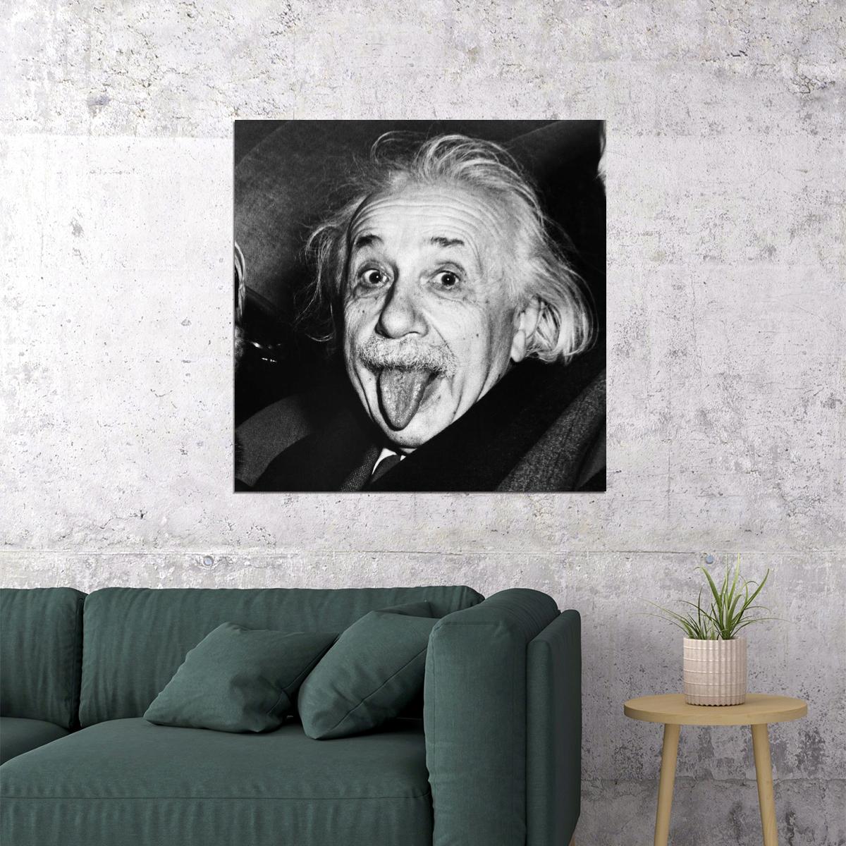 Albert Einstein Poster Theoretical Physicist Wall Art Science Icon Print