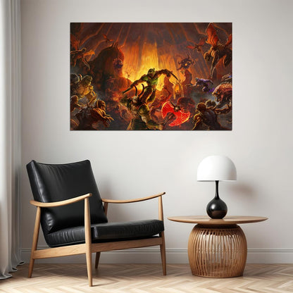 Doom Eternal Video Game Poster Action Shooter Wall Art Gaming Print