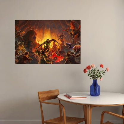 Doom Eternal Video Game Poster Action Shooter Wall Art Gaming Print