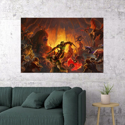 Doom Eternal Video Game Poster Action Shooter Wall Art Gaming Print