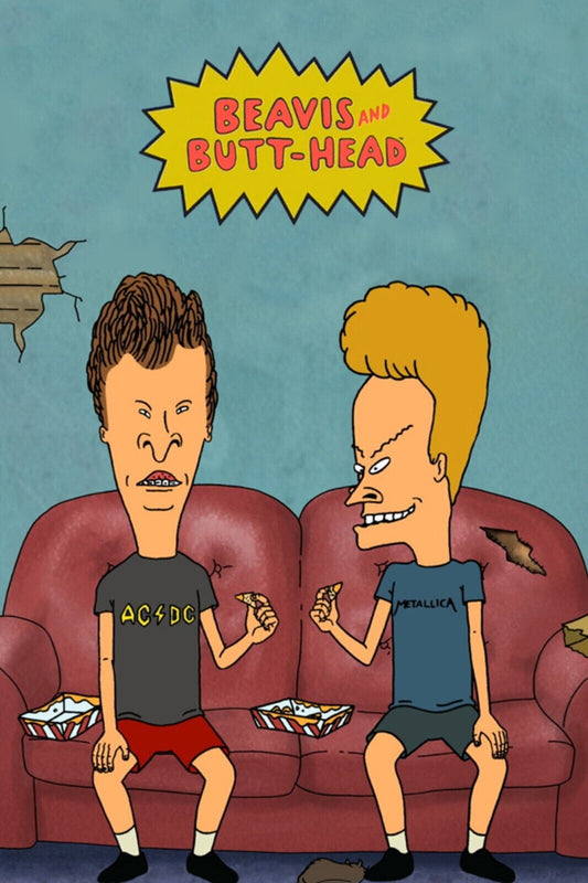 Beavis And Butt-head Poster 90s Mtv Animated Series Wall Art Classic Cartoon Print